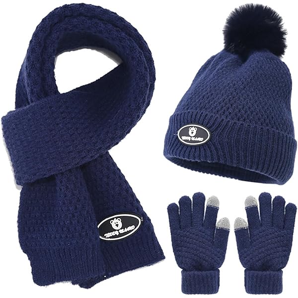 Amazon.co.jp: キッズ 帽子 手袋 マフラー 三点セット ニット キッズ